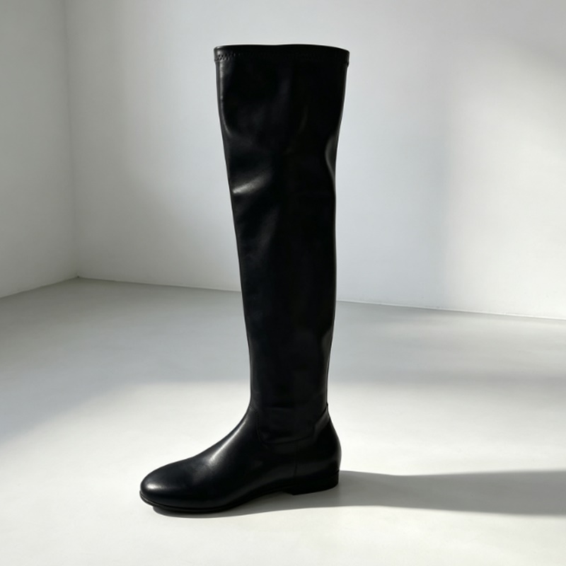 Boot Sock Slouchy - Brown Soft Stretch Faux Leather Slouchy