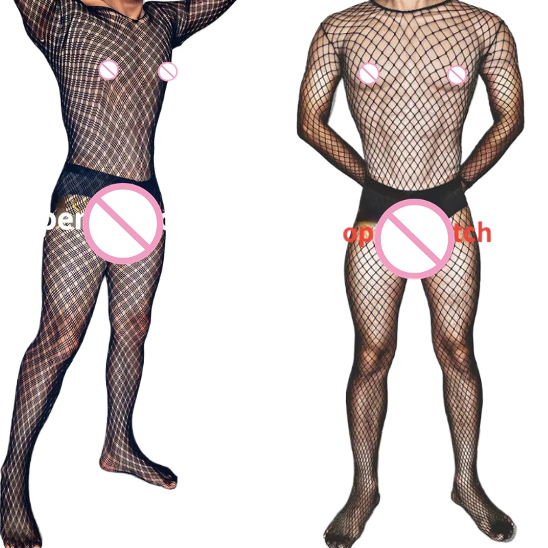 Fishnet Stocking Women - Plus Size Men's Black Sexy Lingerie