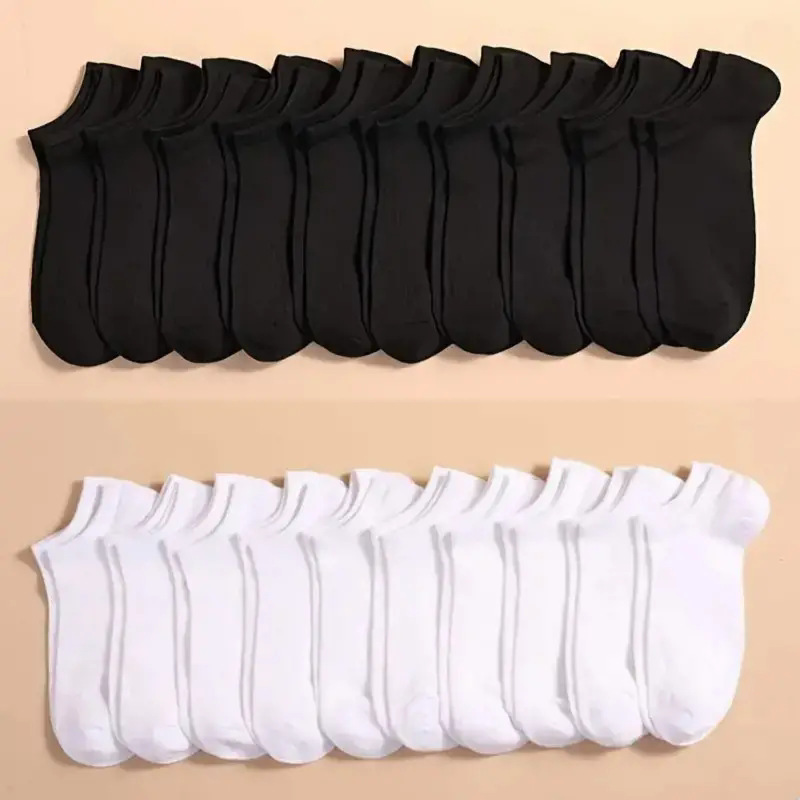 10 Pairs Bulk Black & White No - Ankle Sock Low Cut 评论和价格