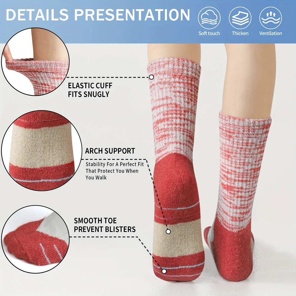 5 Pairs Women Winter Wool Sock - Wool Hiking Sock 评论和价格