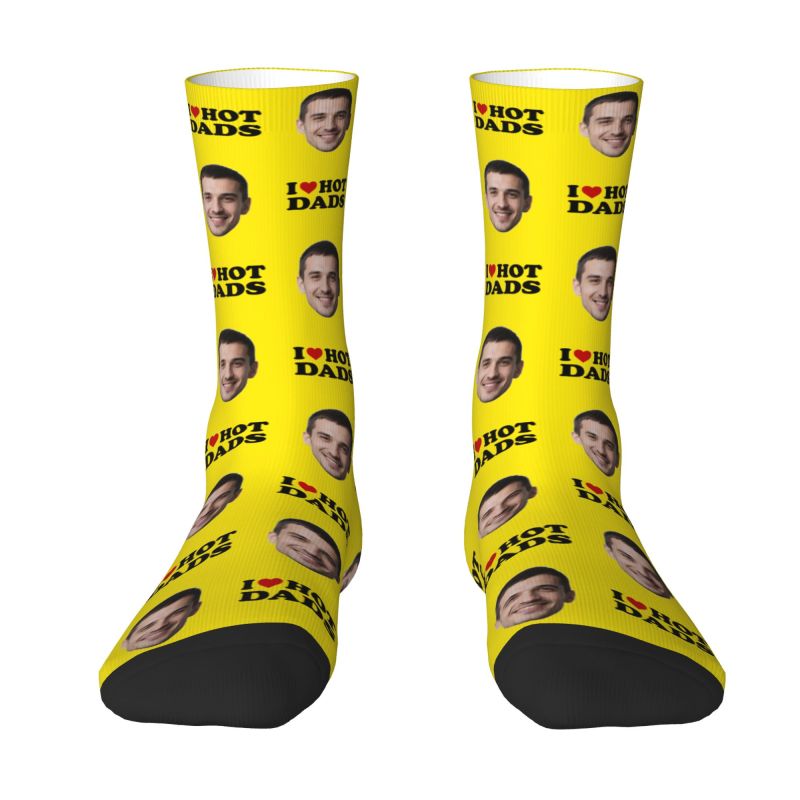 I Love Hot Dads Custom Dress S - Dress Sock Men 评论和价格