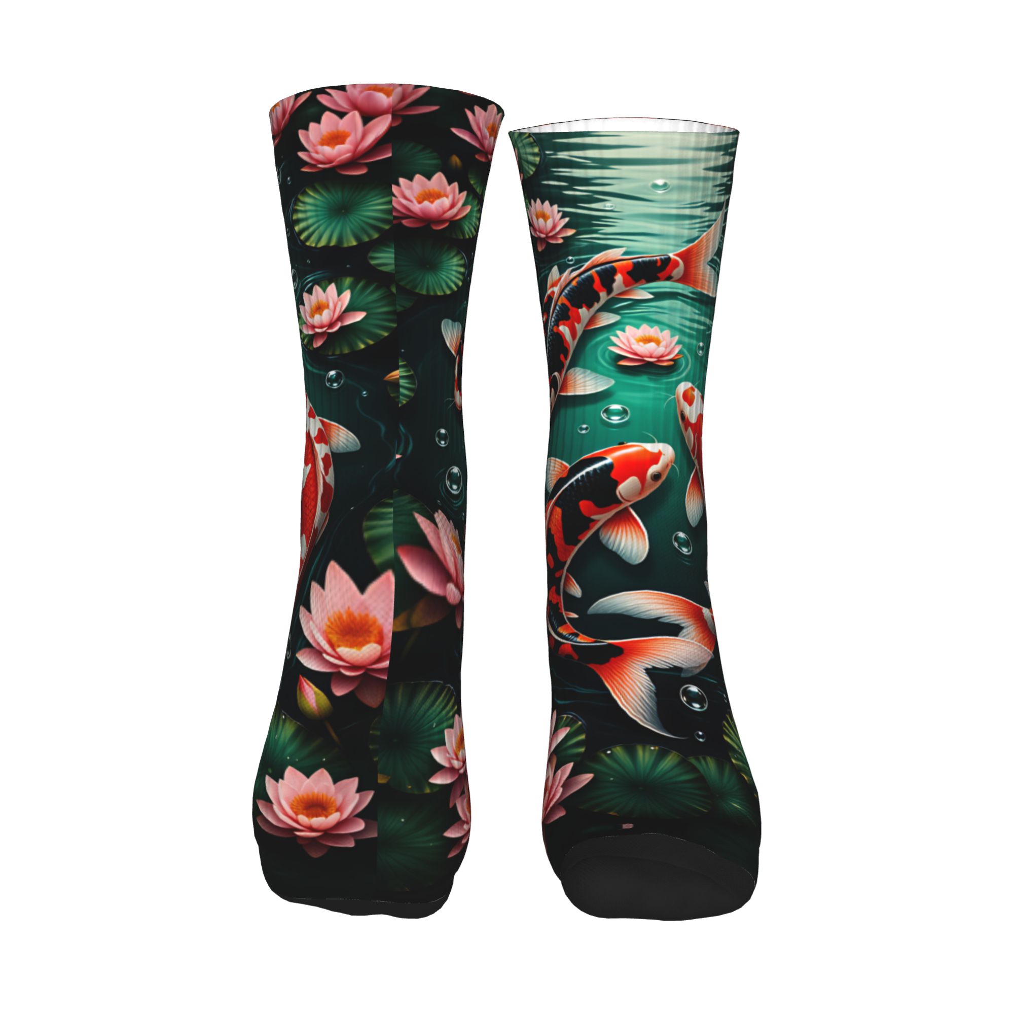 Three Koi Lotus Dark Pond Feng - Dress Sock Men 评论和价格