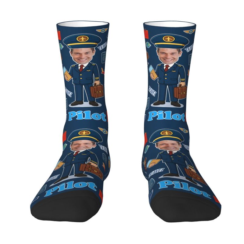 Novelty Men's Funny Pilot Cust - Dress Sock Men 评论和价格