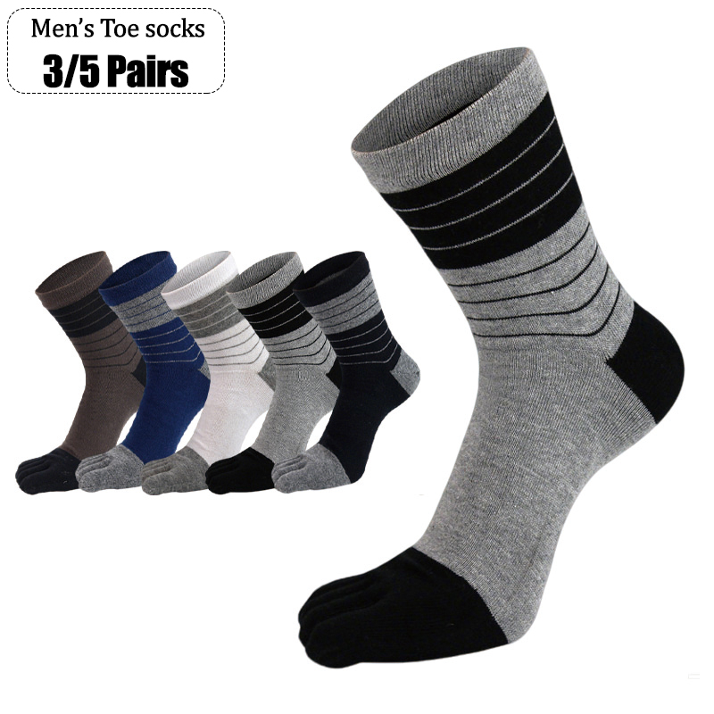 3/5 Pairs Men Five Toe Crew So - Toe Sock Split 评论和价格