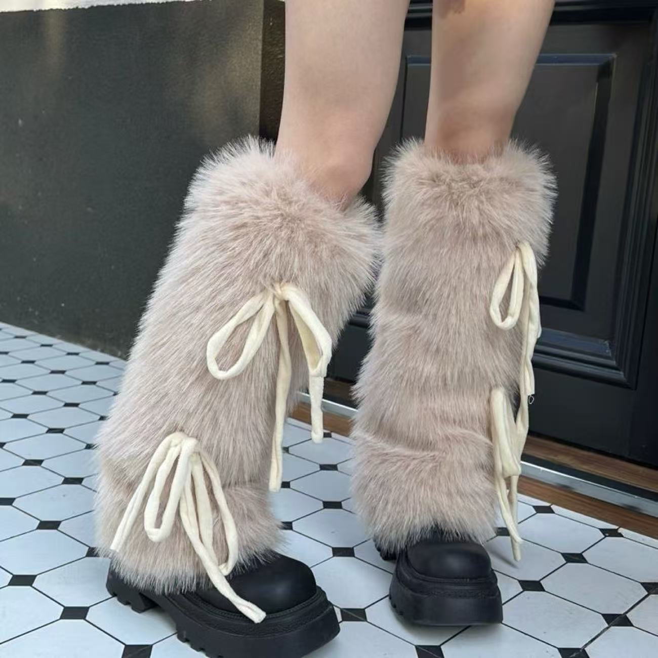 Faux Fur Leg Warmers for Women - Boot Sock Slouchy 评论和价格