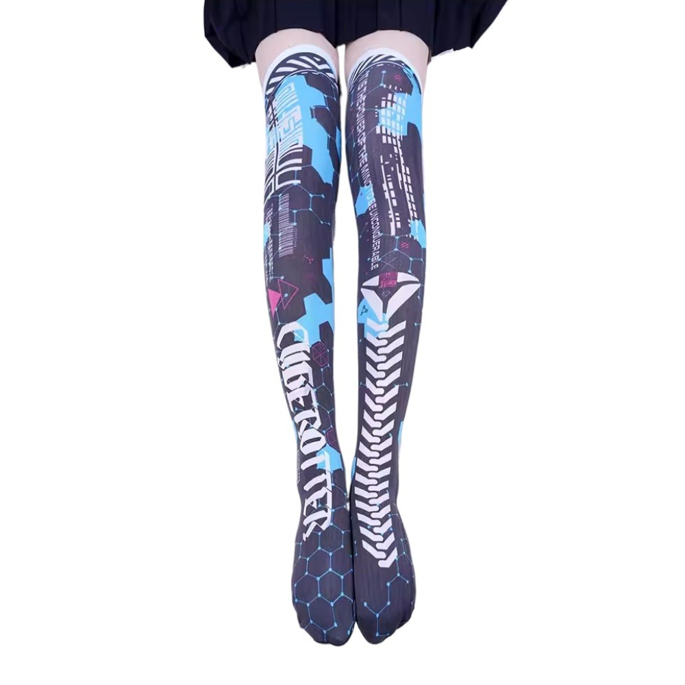 Anime Game Robot AI Mech Stock - Knee High Sock Women 评论和价格