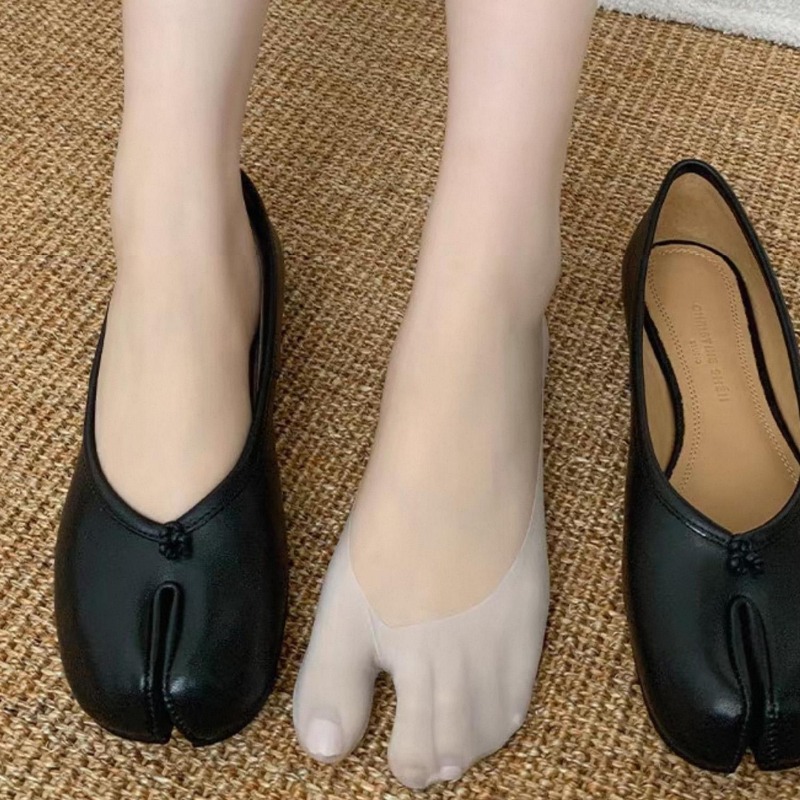 1/5pairs Women Ice Silk Tabi S - Toe Sock Split 评论和价格